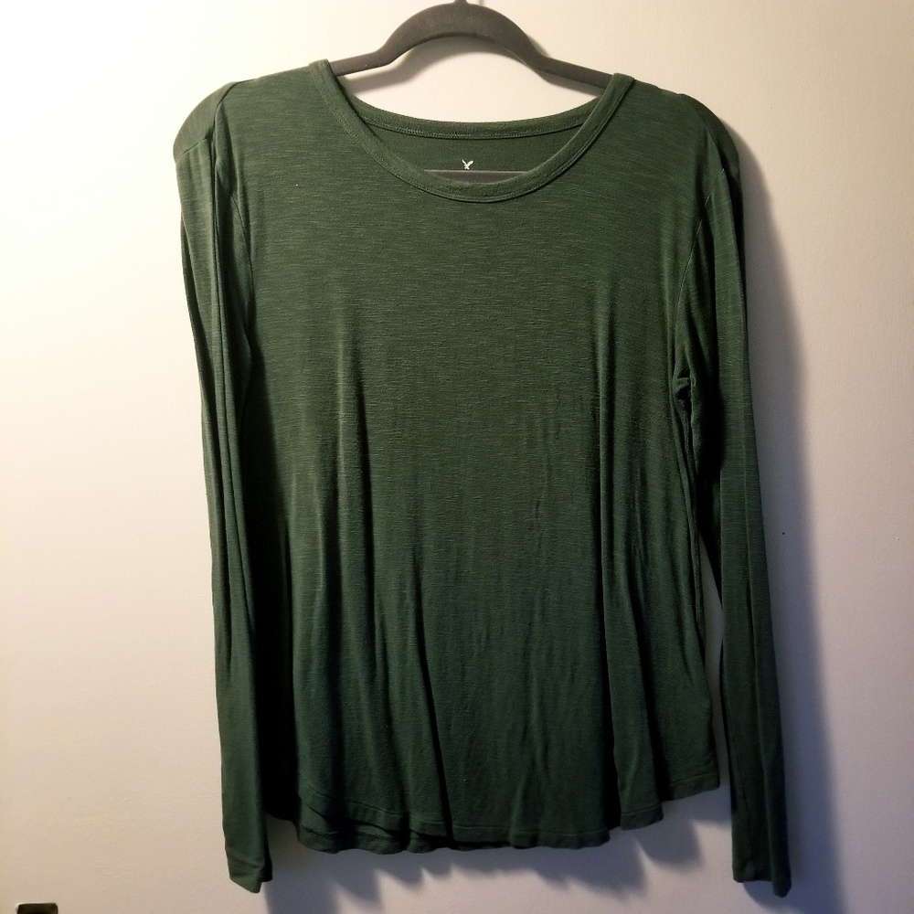 AE Olive Green Favorite T Long Sleeve